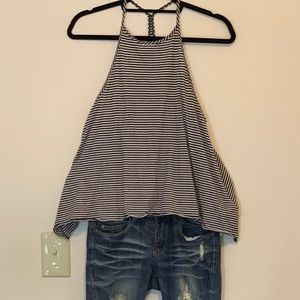 High neck, low back, tank top!